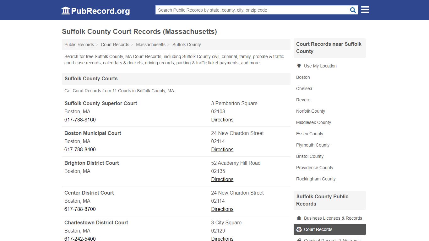 Suffolk County Court Records (Massachusetts) - PubRecord.org